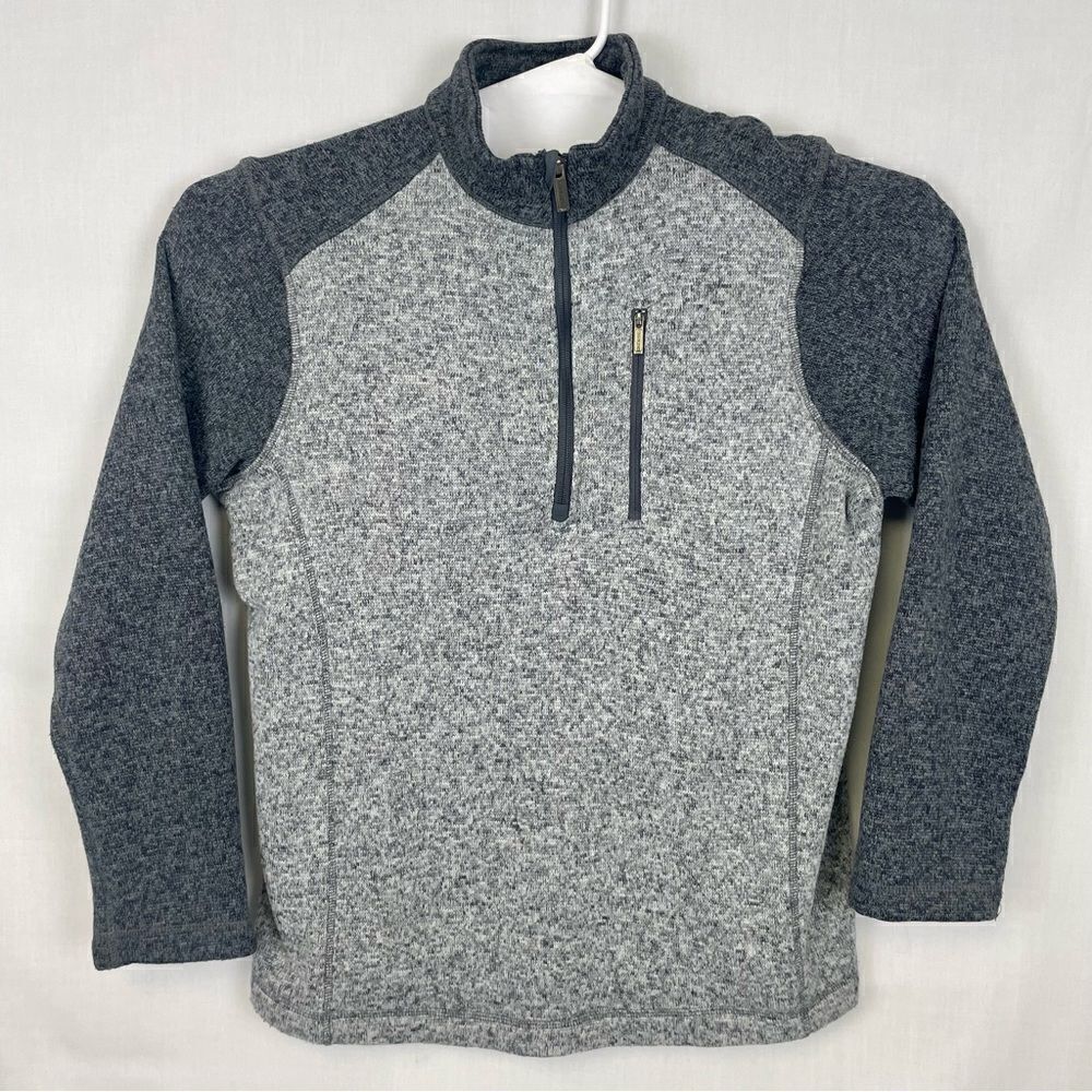 Woolrich Sweater Adult Medium Gray Outdoor Pullover Quarter Zip Fishing Mens